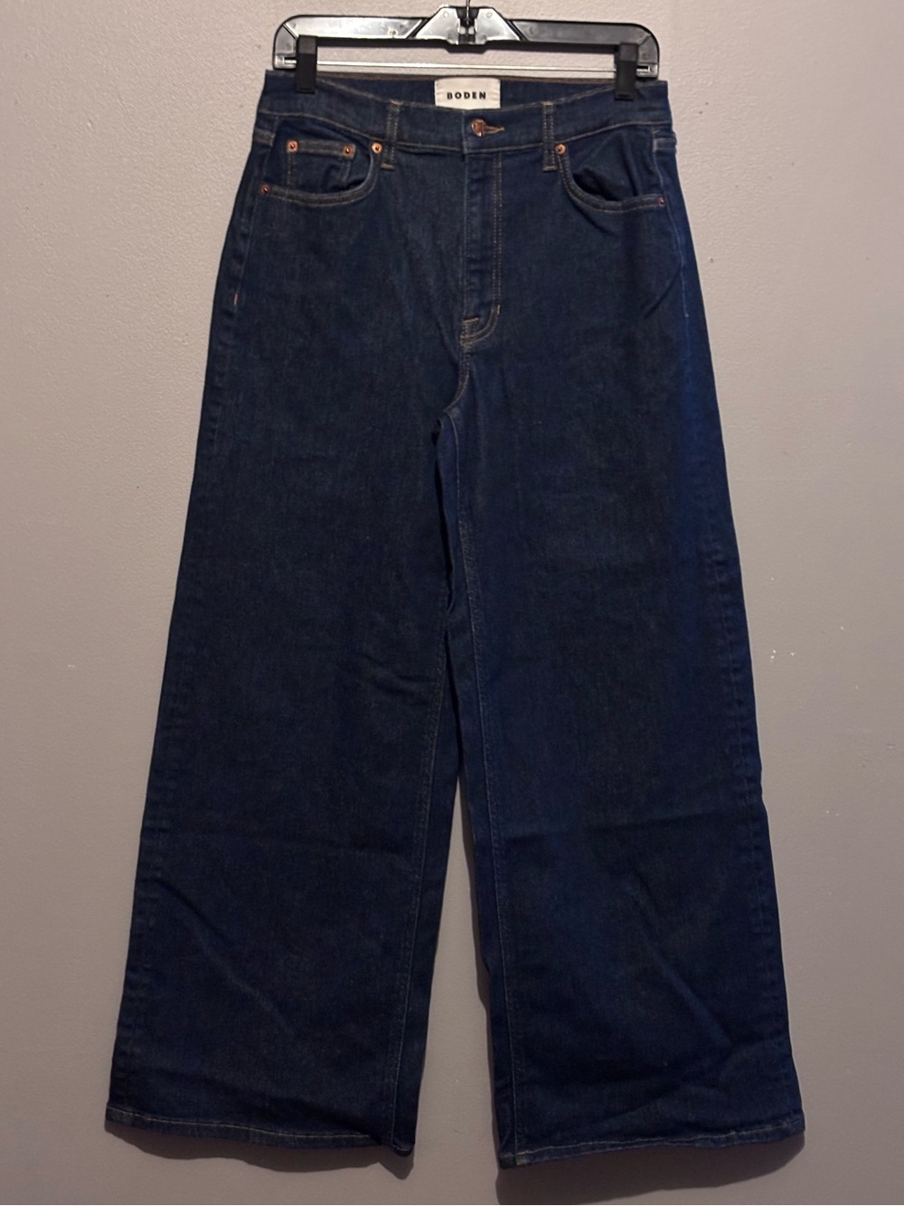 Boden Dark Wash Wide Leg Jeans